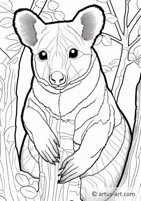 Page de coloriage de kangourou arboricole